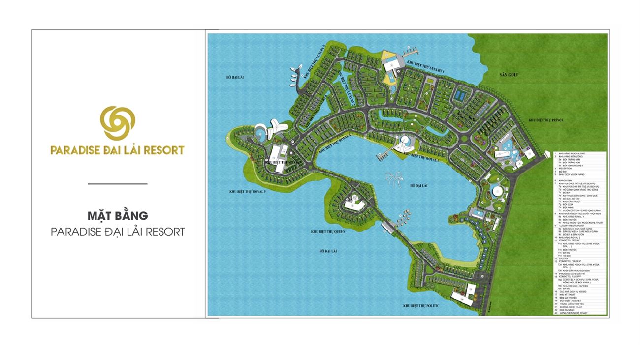 Mặt bằng Paradise Đại Lải Resort